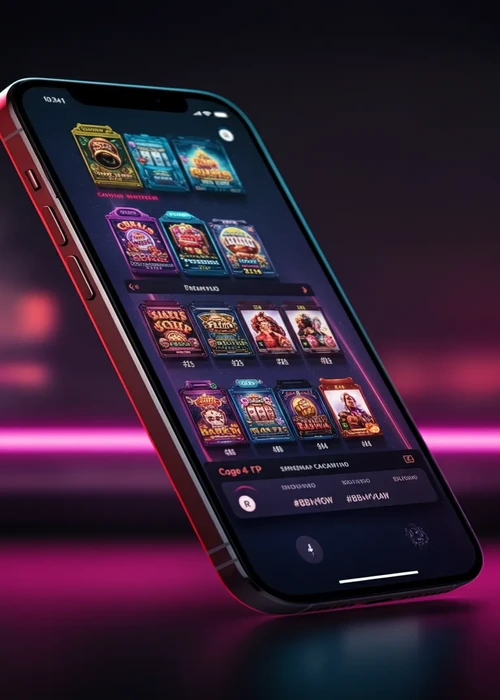 Interface de jeu du Posido Casino sur mobile avec des machines à sous thématiques et des options de bonus visibles